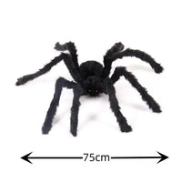 Halloween Giant Black Plush Spider Decoration - Lusy Store LLC