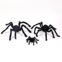 Halloween Giant Black Plush Spider Decoration - Lusy Store LLC