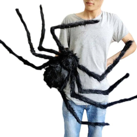 Halloween Giant Black Plush Spider Decoration - Lusy Store LLC