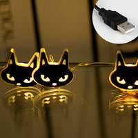 Halloween LED Black Cat Shape Decoration Lighting Chain - Lusy Store LLC