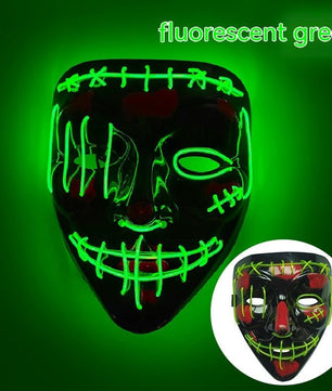 Halloween LED Luminous V - shaped Mask: Stand out with a glowing V - shaped mask - Lusy Store LLC
