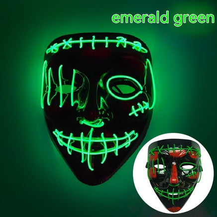 Halloween LED Luminous V - shaped Mask: Stand out with a glowing V - shaped mask - Lusy Store LLC