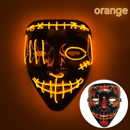 Halloween LED Luminous V - shaped Mask: Stand out with a glowing V - shaped mask - Lusy Store LLC