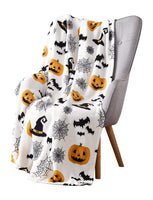 Halloween Pumpkin Bat Holiday Flannel Blanket - Lusy Store LLC