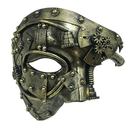 Halloween Steampunk Masquerade Party Half Face Mask - Lusy Store LLC