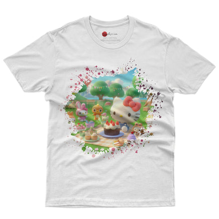 Hello kitty and friend tee shirt - Summer cute graphic tees - Unisex novelty cotton t shirt - Lusy Store LLC
