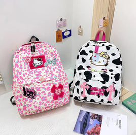 Hello Kitty Backpack Kawaii Canvas Cute Shoulder Bag Y2K Student Schoolbag - Lusy Store LLC