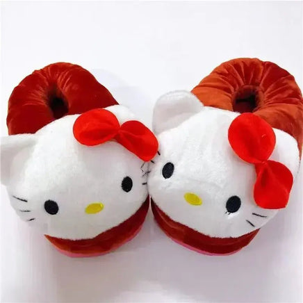 Hello Kitty Cotton Slippers Winter Foam Lover Pink Red - Lusy Store LLC