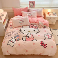 Hello Kitty Duvet Cover Cute Cartoon King Queen Full Size Comforter Cover Pillowcase Gifts Bedroom Decor - Lusy Store LLC