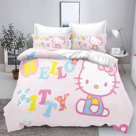 Hello Kitty Duvet Cover With Pillowcase Bedding Set Suitable For Children And Adults - Lusy Store LLC