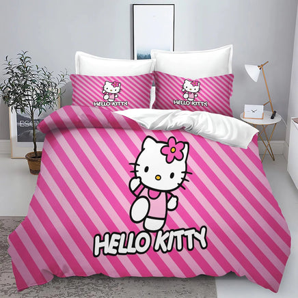 Hello Kitty Duvet Cover With Pillowcase Bedding Set Suitable For Children And Adults - Lusy Store LLC