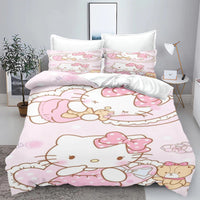 Hello Kitty Duvet Cover With Pillowcase Bedding Set Suitable For Children And Adults - Lusy Store LLC