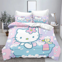 Hello Kitty Duvet Cover With Pillowcase Bedding Set Suitable For Children And Adults - Lusy Store LLC