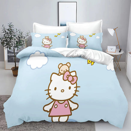 Hello Kitty Duvet Cover With Pillowcase Bedding Set Suitable For Children And Adults - Lusy Store LLC