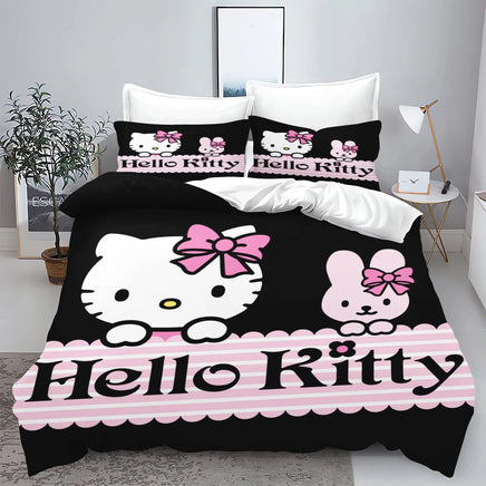 Hello Kitty Duvet Cover With Pillowcase Bedding Set Suitable For Children And Adults - Lusy Store LLC