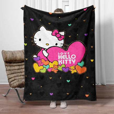 Hello Kitty Flannel Blanket Four Seasons For Sofa Bedroom Livingroom Travel Picnic Blanket Gifts - Lusy Store LLC