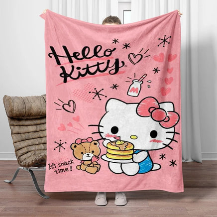 Hello Kitty Flannel Blanket Four Seasons For Sofa Bedroom Livingroom Travel Picnic Blanket Gifts - Lusy Store LLC