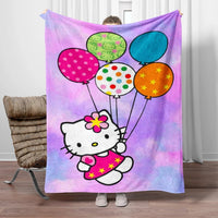 Hello Kitty Flannel Blanket Four Seasons For Sofa Bedroom Livingroom Travel Picnic Blanket Gifts - Lusy Store LLC