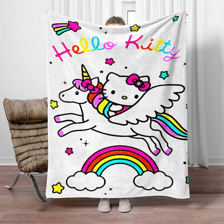 Hello Kitty Flannel Blanket Four Seasons For Sofa Bedroom Livingroom Travel Picnic Blanket Gifts - Lusy Store LLC