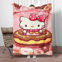 Hello Kitty Flannel Blanket Four Seasons For Sofa Bedroom Livingroom Travel Picnic Blanket Gifts - Lusy Store LLC