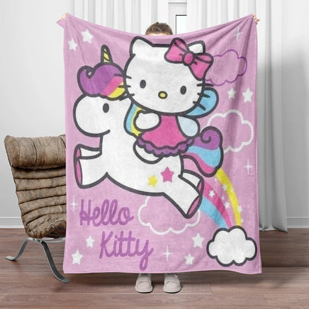 Hello Kitty Flannel Blanket Four Seasons For Sofa Bedroom Livingroom Travel Picnic Blanket Gifts - Lusy Store LLC