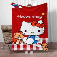 Hello Kitty Flannel Blanket Four Seasons For Sofa Bedroom Livingroom Travel Picnic Blanket Gifts - Lusy Store LLC