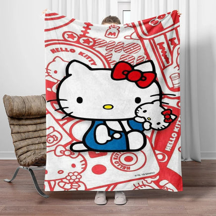 Hello Kitty Flannel Blanket Four Seasons For Sofa Bedroom Livingroom Travel Picnic Blanket Gifts - Lusy Store LLC