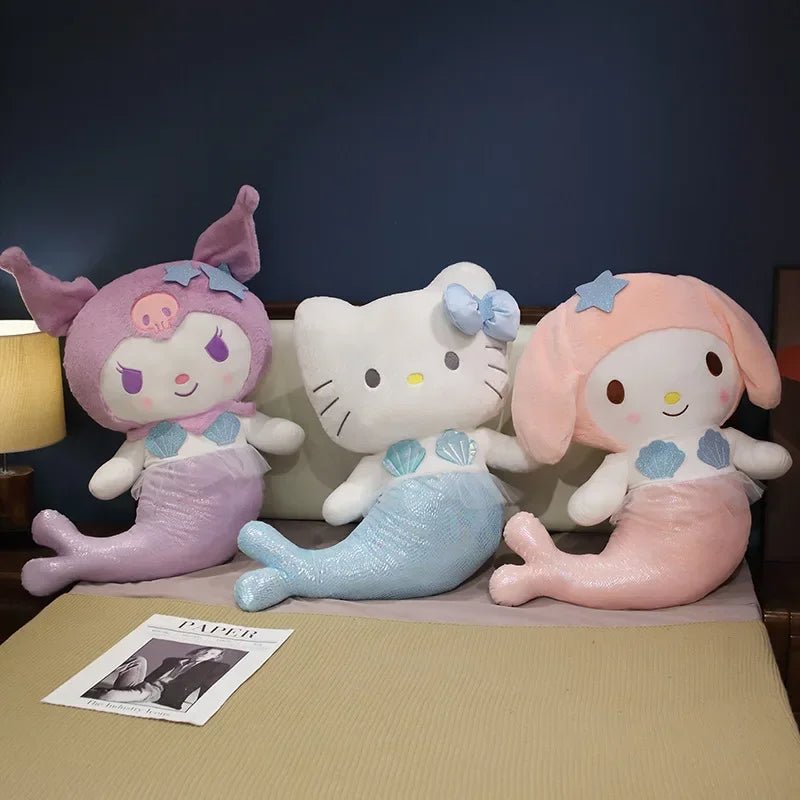 Hello Kitty Kuromi Plush Toy Transformed Mermaid Kawaii Pillow Roomdecoration Anime Gift - Lusy Store LLC