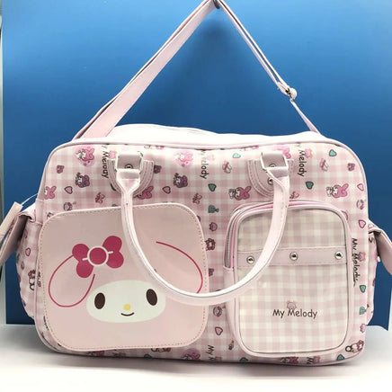 Hello Kitty Large Capacity Crossbody Bag Pink Shoulder Bags For Women Y2k Sweet Girl PU Leather Handbag - Lusy Store LLC