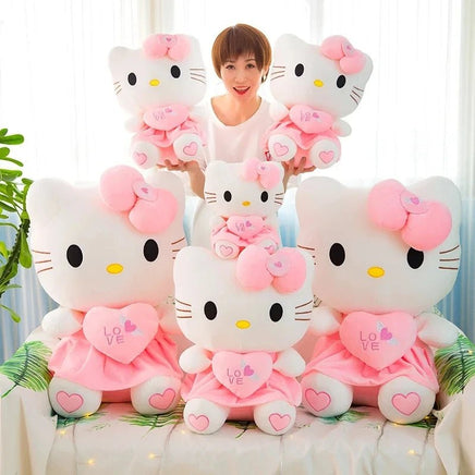 Hello Kitty Plush Toy Pink Bowknot Dress Peluche Doll Cute Pillow Children Gifts - Lusy Store LLC