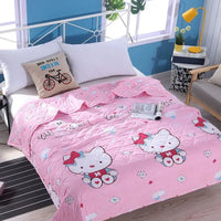 Hello Kitty Quilt Air Conditioning Sanrio Cartoon Machine Washable Single Dormitory Quilt Bedding Set - Lusy Store LLC