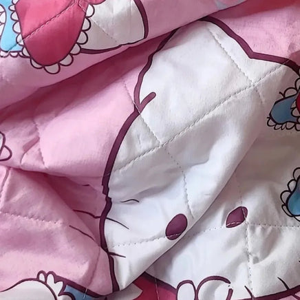 Hello Kitty Quilt Air Conditioning Sanrio Cartoon Machine Washable Single Dormitory Quilt Bedding Set - Lusy Store LLC