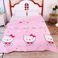 Hello Kitty Quilt Air Conditioning Sanrio Cartoon Machine Washable Single Dormitory Quilt Bedding Set - Lusy Store LLC