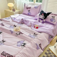 Hello Kitty Quilt Anime Bedding Quilt Cover Student Bedding Soft Microfiber Bedspread Lightweight Coverlet - Lusy Store LLC