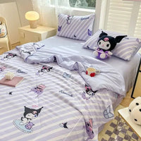 Hello Kitty Quilt Anime Bedding Quilt Cover Student Bedding Soft Microfiber Bedspread Lightweight Coverlet - Lusy Store LLC