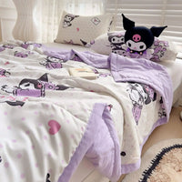 Hello Kitty Quilt Double - layer Gauze Quilt Sanrio Air Conditioner Kuromi Machine Washable Thin Quilt - Lusy Store LLC