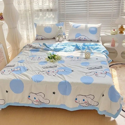 Hello Kitty Quilt Double - layer Gauze Quilt Sanrio Air Conditioner Kuromi Machine Washable Thin Quilt - Lusy Store LLC