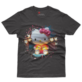 Hello kitty tee shirt - 3D pink cute funny graphic tees - Unisex novelty cotton t shirt - Lusy Store LLC