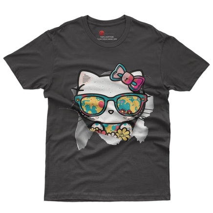 Hello kitty tee shirt - Cute funny graphic tees - Unisex novelty cotton t shirt - Lusy Store LLC