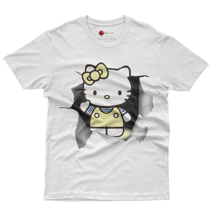 Hello kitty tee shirt - Cute funny graphic tees - Unisex novelty cotton t shirt - Lusy Store LLC