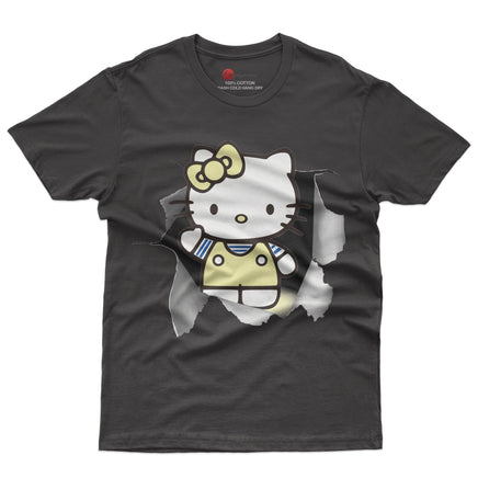 Hello kitty tee shirt - Cute funny graphic tees - Unisex novelty cotton t shirt - Lusy Store LLC