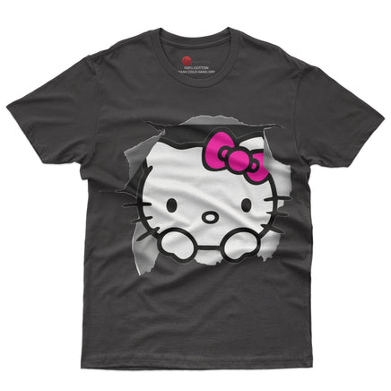 Hello kitty tee shirt - Cute funny graphic tees - Unisex novelty cotton t shirt - Lusy Store LLC