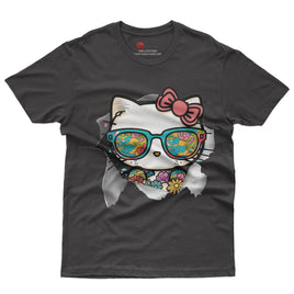 Hello kitty tee shirt - Cute funny graphic tees - Unisex novelty cotton t shirt - Lusy Store LLC