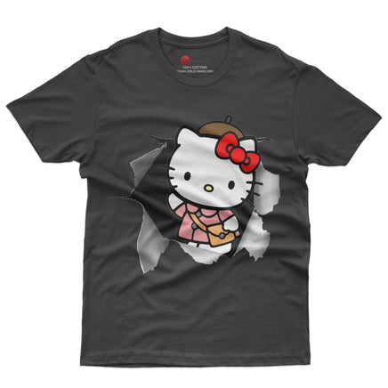 Hello kitty tee shirt - Cute funny graphic tees - Unisex novelty cotton t shirt - Lusy Store LLC