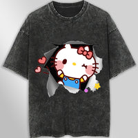 Hello kitty tee shirt - Cute funny graphic tees - Unisex wide sleeve style - Lusy Store LLC