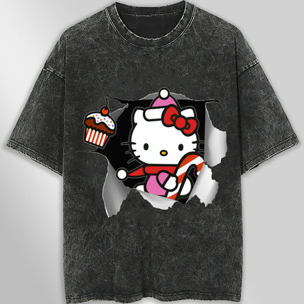 Hello kitty tee shirt - Cute funny graphic tees - Unisex wide sleeve style - Lusy Store LLC