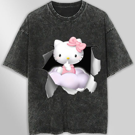 Hello kitty tee shirt - Cute funny graphic tees - Unisex wide sleeve style - Lusy Store LLC