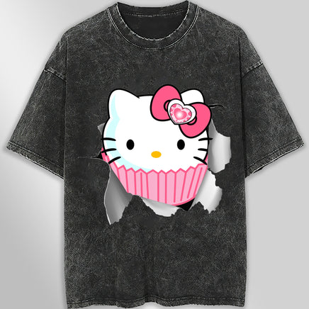 Hello kitty tee shirt - Cute funny graphic tees - Unisex wide sleeve style - Lusy Store LLC