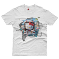 Hello kitty tee shirt - Hello kitty beach funny graphic tees - Unisex novelty cotton t shirt - Lusy Store LLC