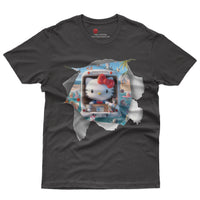 Hello kitty tee shirt - Hello kitty beach funny graphic tees - Unisex novelty cotton t shirt - Lusy Store LLC